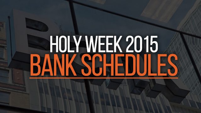 Banks announce Holy Week schedule
