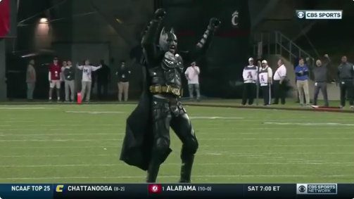WATCH: Batman kicks field goal at college football game