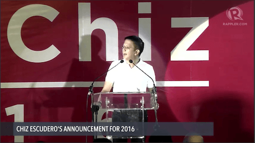 Chiz Escudero declares VP bid as Poe running mate