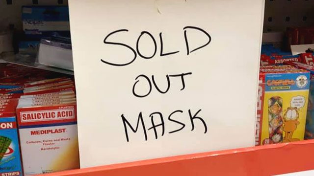 Stores run out of face masks as Taal Volcano ash spreads to Calabarzon, Metro Manila