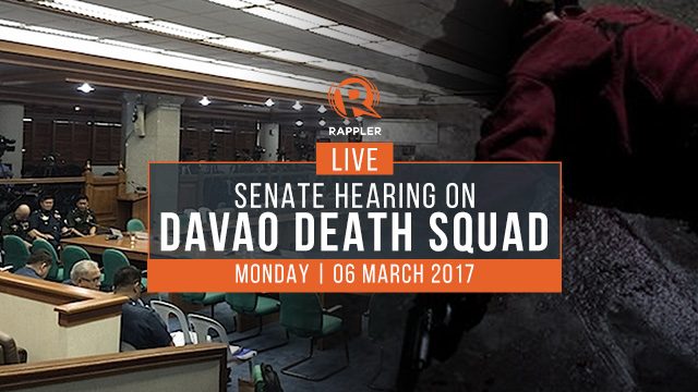WATCH: Senate hearing on Davao Death Squad, 06 March 2017