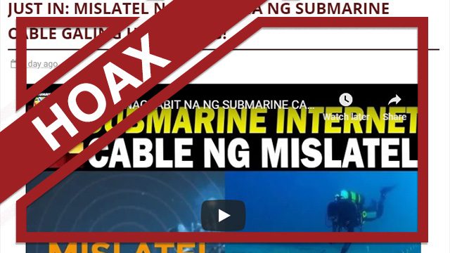 HOAX: Mislatel ‘already installed’ a submarine cable in November 2018