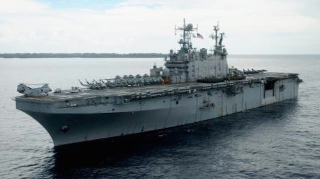 AMPHIBIOUS ASSAULT SHIP: US Navy's USS Germantown. Photo from the US Embassy in Manila