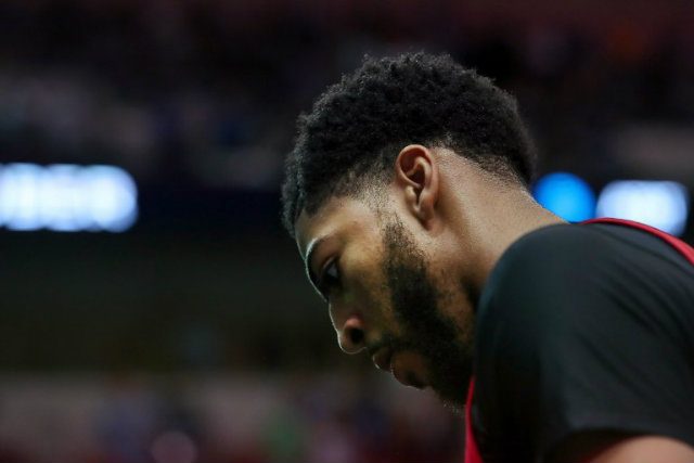 HURT. Anthony Davis suffers a hard fall in the Pelicans' loss to the Pacers. File Photo by Tom Pennington/Getty Images/AFP  