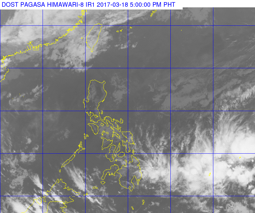 Light-moderate rain in CARAGA, Davao on Sunday
