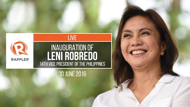 LIVE: Inauguration of Leni Robredo, 14th Vice President of the Philippines