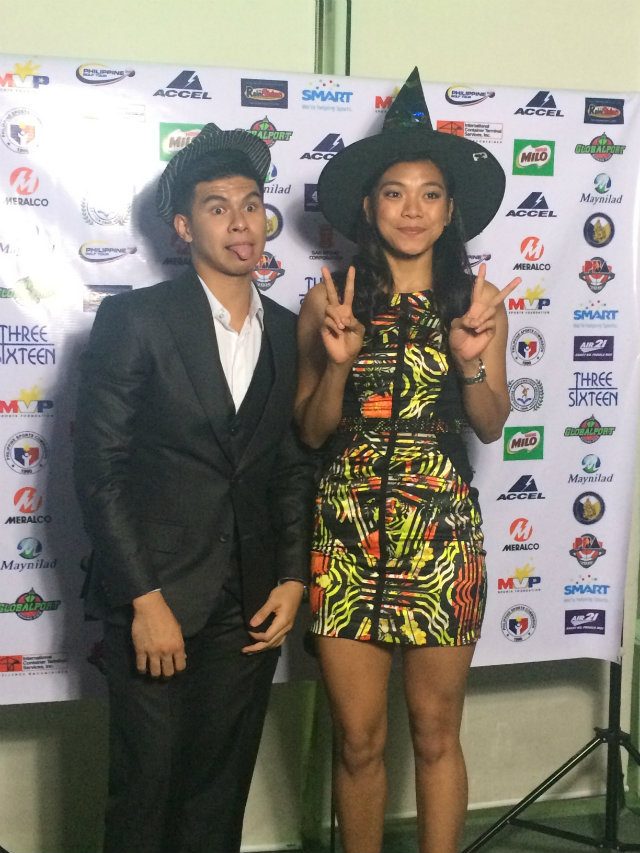 Kiefer Ravena and Alyssa Valdez have a bit of fun at the PSA Awards photo booth. Photo by Ryan Songaila 