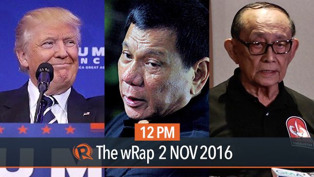 Rodrigo Duterte, Fidel Ramos, Clinton-Trump | 12PM wRap