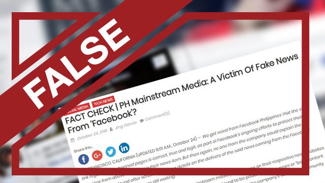 FALSE: PH news sites may be ‘victims of fake news from Facebook’