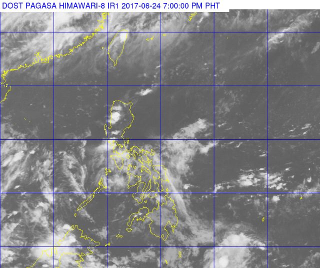 Cloudy with light to moderate rain over Eastern Visayas on Sunday