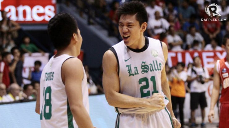 Jeron Teng gestures to Thomas Torres as the Green Archers pulled away late. Photo by Josh Albelda