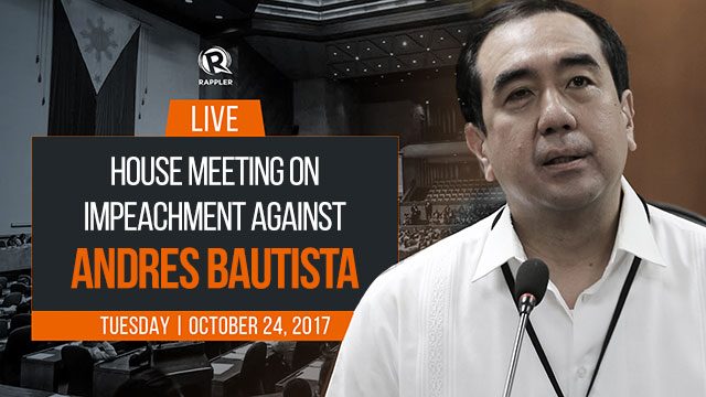 LIVE: House meeting on impeachment against Comelec chair Andres Bautista