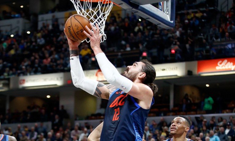 Steven Adams’ double-double helps Thunder down Lakers
