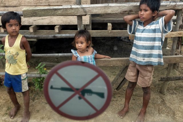 CHILDREN AND WARS. While many villagers in Mabini have grown used to the realities of armed conflict, children are still in fear whenever they hear gunshots during clashes. 