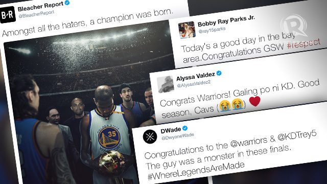 Social media, celebs celebrate with Warriors