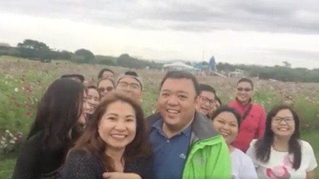 TRIP TO FUKUOKA. Then lawmaker Harry Roque goes to Fukuoka with his wife Myra and some former law officemates in October. Screenshot from Harry Roque Facebook video  