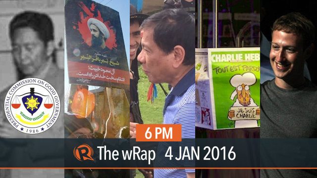 Marcos’ wealth, Saudi-Iran row, Charlie Hebdo | 6PM wRap
