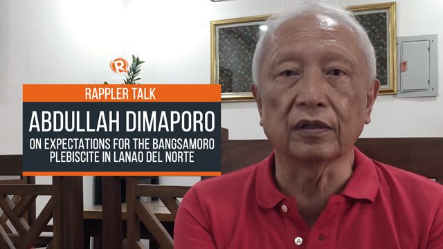 Rappler Talk: Abdullah Dimaporo on expectations for the BOL Plebiscite in Lanao del Norte