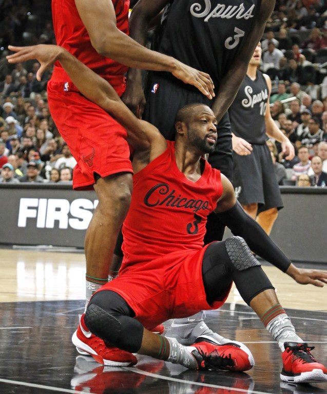 The Christmas Day font floored Dwyane Wade of the Chicago Bulls. Photo by Ronald Cortes/Getty Images/AFP 