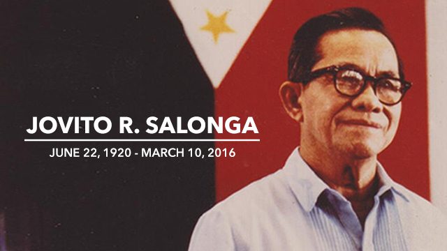 Ex-Senate president Jovito Salonga dies