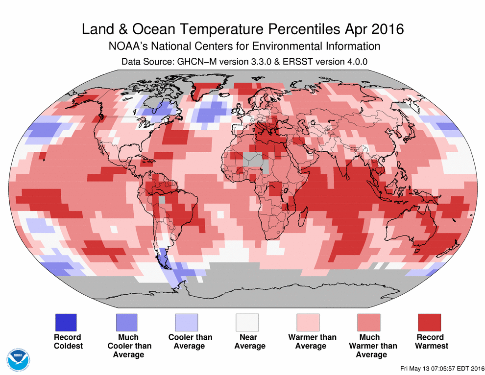 April breaks heat records, 12th month in a row for global heat