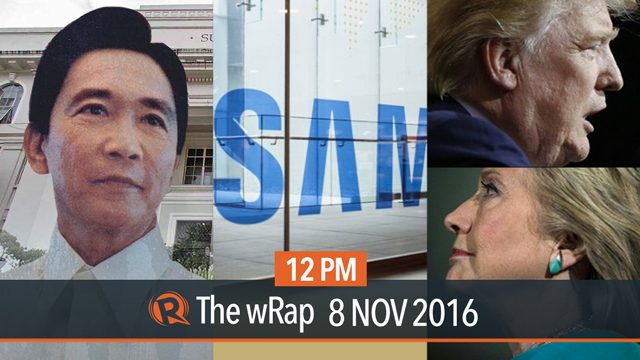 Marcos burial, US election, Samsung | 12PM wRap