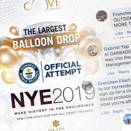 Netizens rage over Cove Manila’s balloon drop world record attempt