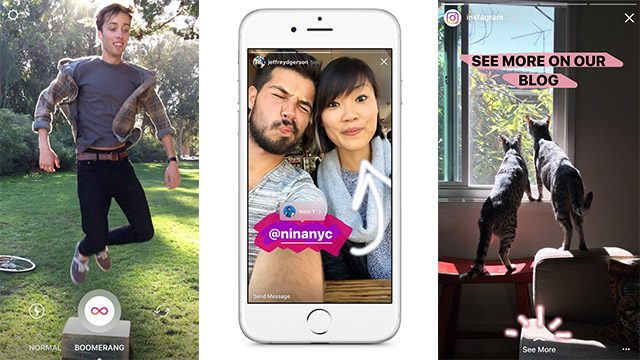 Instagram Stories rolls out new features: Boomerang, Mentions, Links