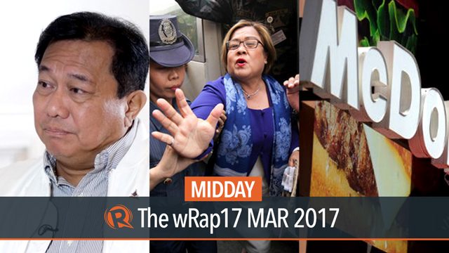 Duterte impeachment complaint, Leila de Lima, McDonalds | Midday wRap