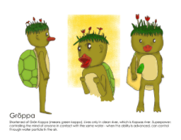 Groppa, karakter komik pahlawan perubahan iklim yang dibuat Sasa. Ilustrasi diambil dari climatecomic.hscampaigns.com 
