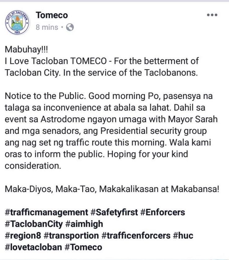 FIRST STATEMENT. TOMECO releases a statement apologizing for the inconvenience that the heavy traffic caused. They later takes this down.  