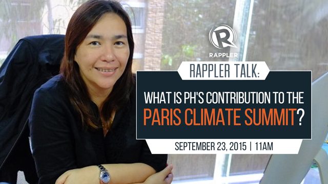 Rappler Talk: What is PH’s contribution to the Paris climate talks?