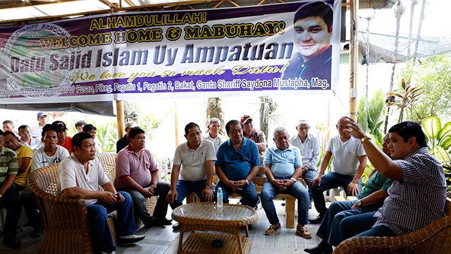 GRAND WELCOME. Sajid Islam Ampatuan is welcomed home in a grand celebration in Maguindanao after he was granted bail by a trial court in January 2015. 