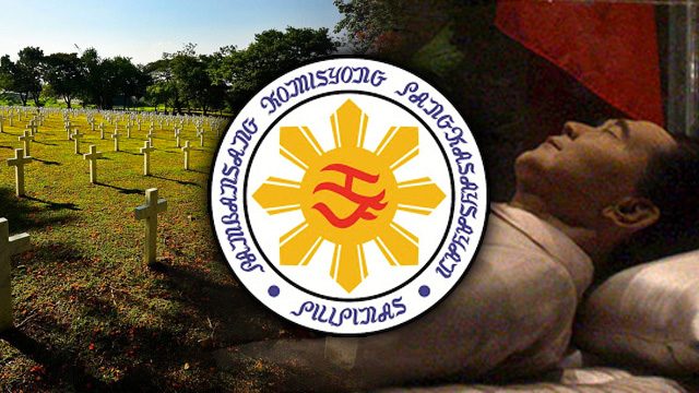 NHCP objects to Marcos burial at Libingan ng mga Bayani