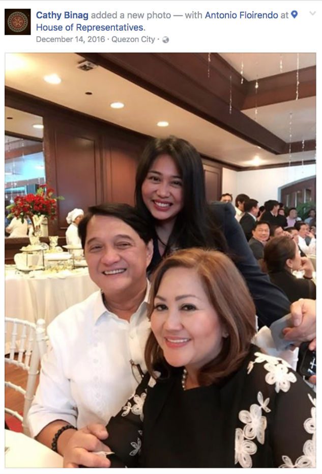 BRIDGES BURNED? Paola Alvarez smiles in a photo with her mother Emelita Alvarez and Tonyboy Floirendo during the lawmakers' Christmas party in December 2016. Screengrab from Binag's Facebook page  