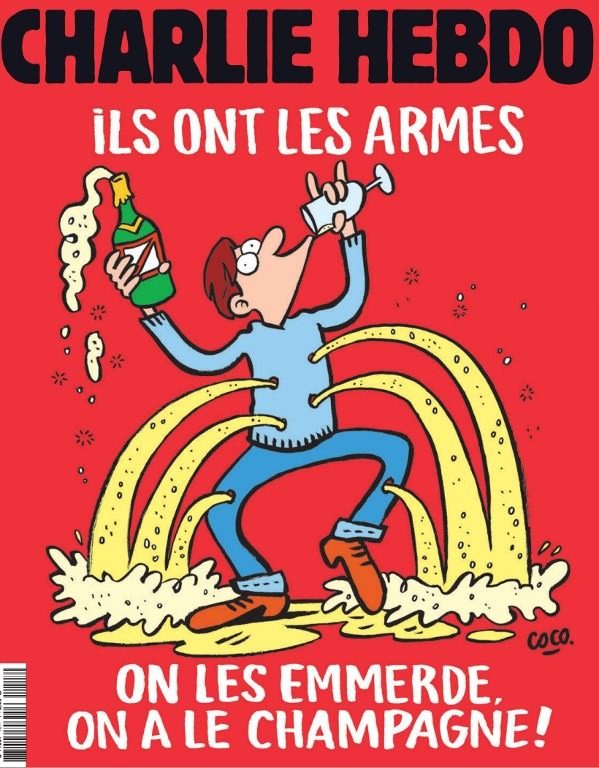 ‘Screw them, we have champagne’: Charlie Hebdo replies to Paris attacks