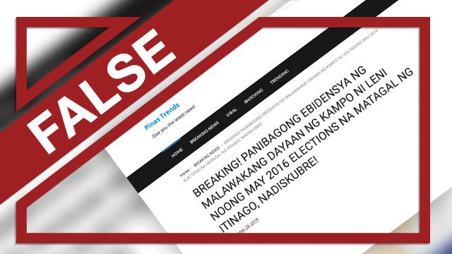 FALSE: ‘New evidence of widespread cheating’ by Robredo in 2016 VP election protest