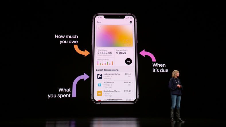 SPEND TRACKER. Jennifer Bailey, VP of Apple Pay, discusses some of the components of the Apple Card app aimed at improving financial health. Image from Apple 