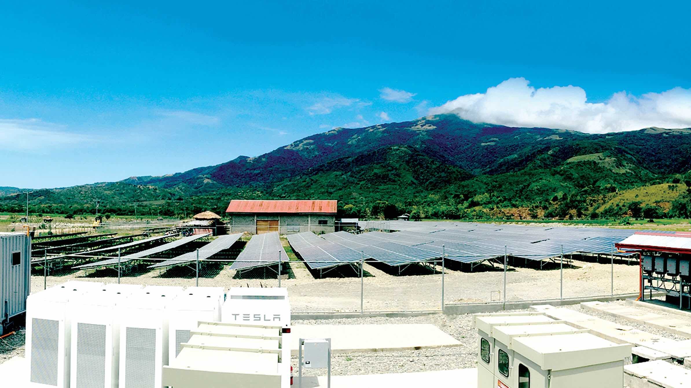 PALUAN TOWN. This is reportedly the largest solar-battery micro-grid in Southeast Asia. With two megawatts of solar panels, two MW batteries and two MW diesel backup, it is designed to supply reliable power 24 hours a day at a lower cost. Photo from SPSB website 