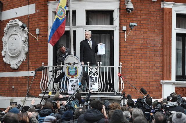 Emotional Assange hails ‘victory’ from embassy balcony