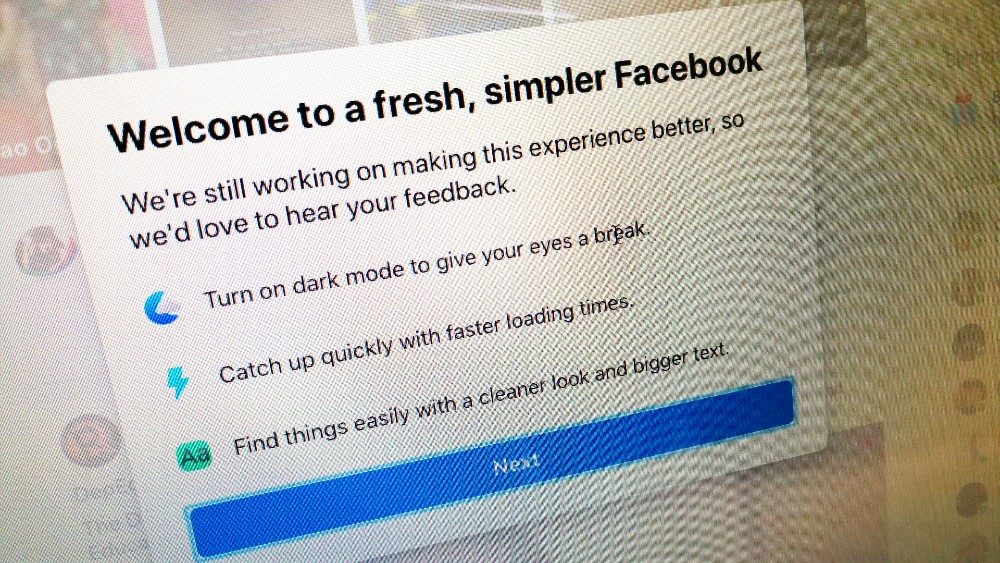 How to switch to the redesigned Facebook, and activate dark mode