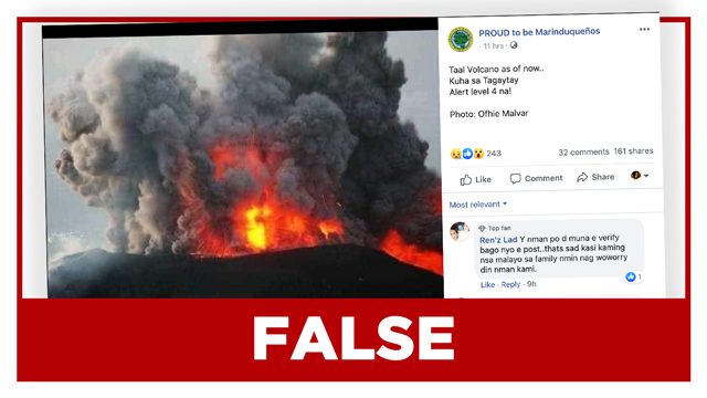 FALSE: ‘Photo’ of Taal Volcano eruption