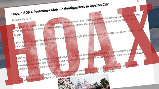 HOAX: ‘Unpaid SONA protesters’ swarm Liberal Party headquarters