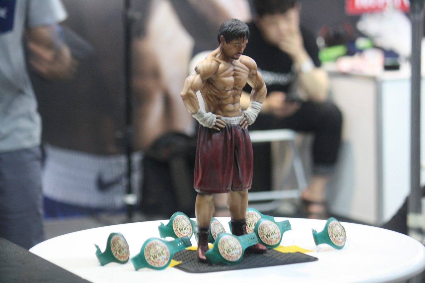 COMIC CON AMBASSADOR. Manny Pacquiao's figurines are displayed at the event. 