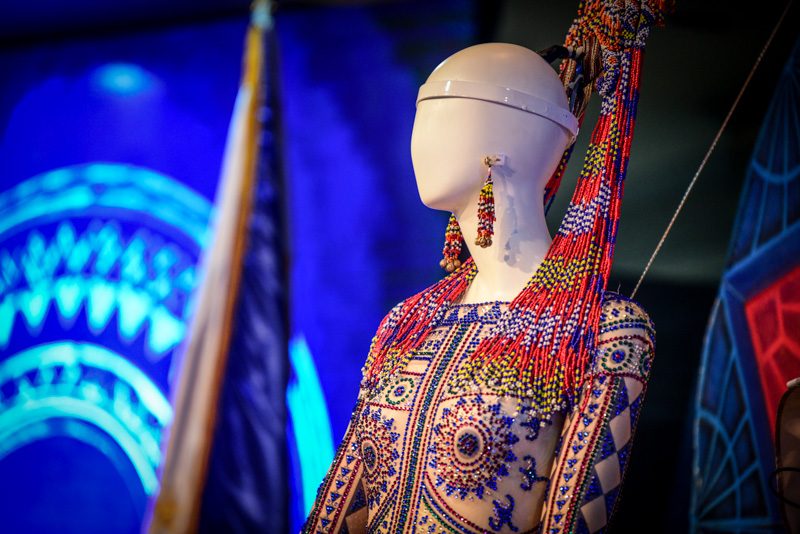 MINDANAO. The beaded headdress and earrings seen here, along with the brass belt and shoes, showcase the art of the different tribes of Mindanao. Photo by Alecs Ongcal/Rappler 
