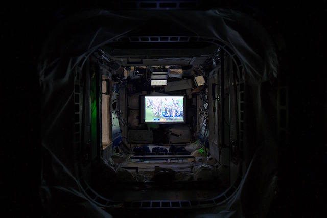 Super Bowl viewing party… in space