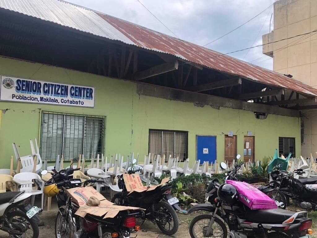 RESTRICTED USE. The Senior Citizen Center was restricted to limited occupancy. Photo from QC DRRMC
 