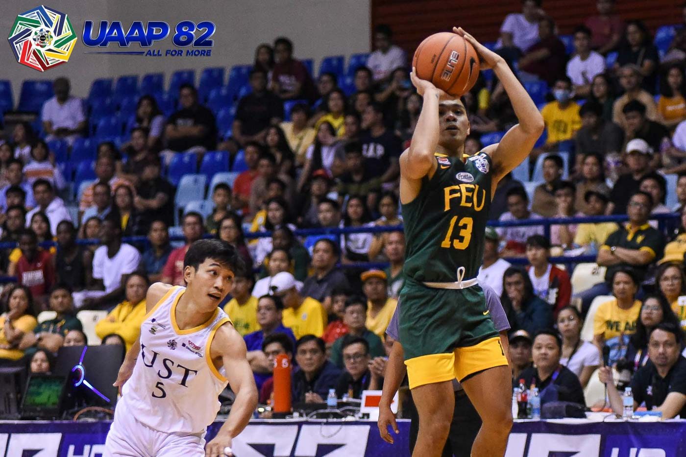 TOUGH LUCK. L-Jay Gonzales tries to help FEU regain its footing, but UST's shooting barrage proves too much. Photo release 