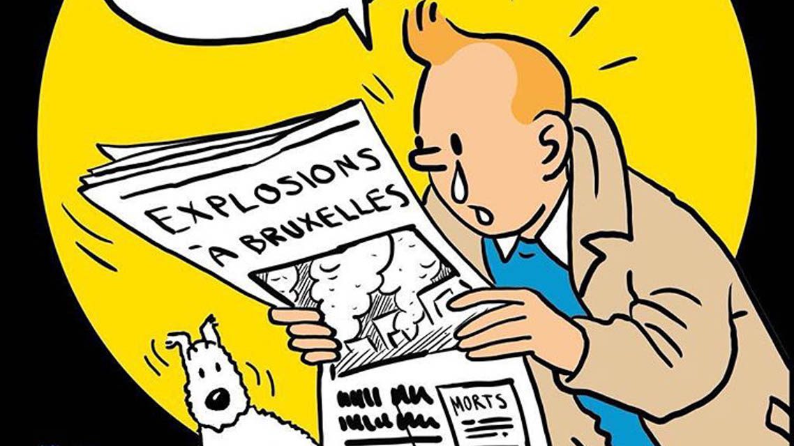 Tintin becomes symbol of solidarity after Brussels attacks