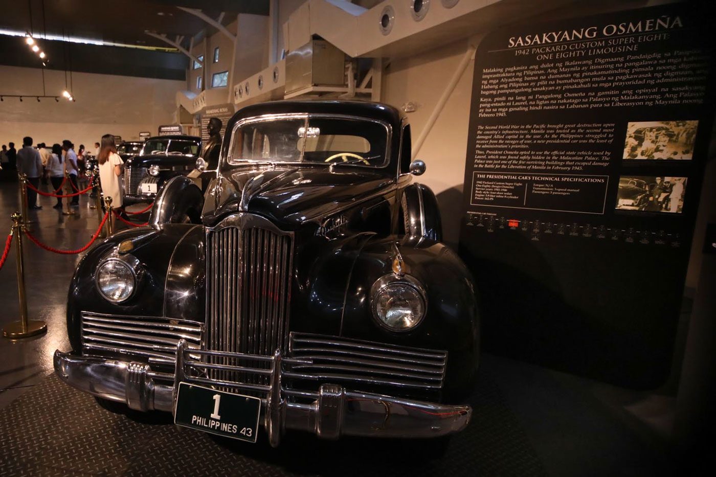 OSMEÑA. The 1942 Packard Custom Limousine used by then president Sergio Osmeña.  